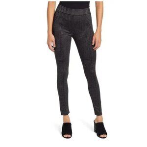 Wit & Wisdom Plaid Ankle Leggings Womens Petite M Charcoal Brown Skinny Leg NWT